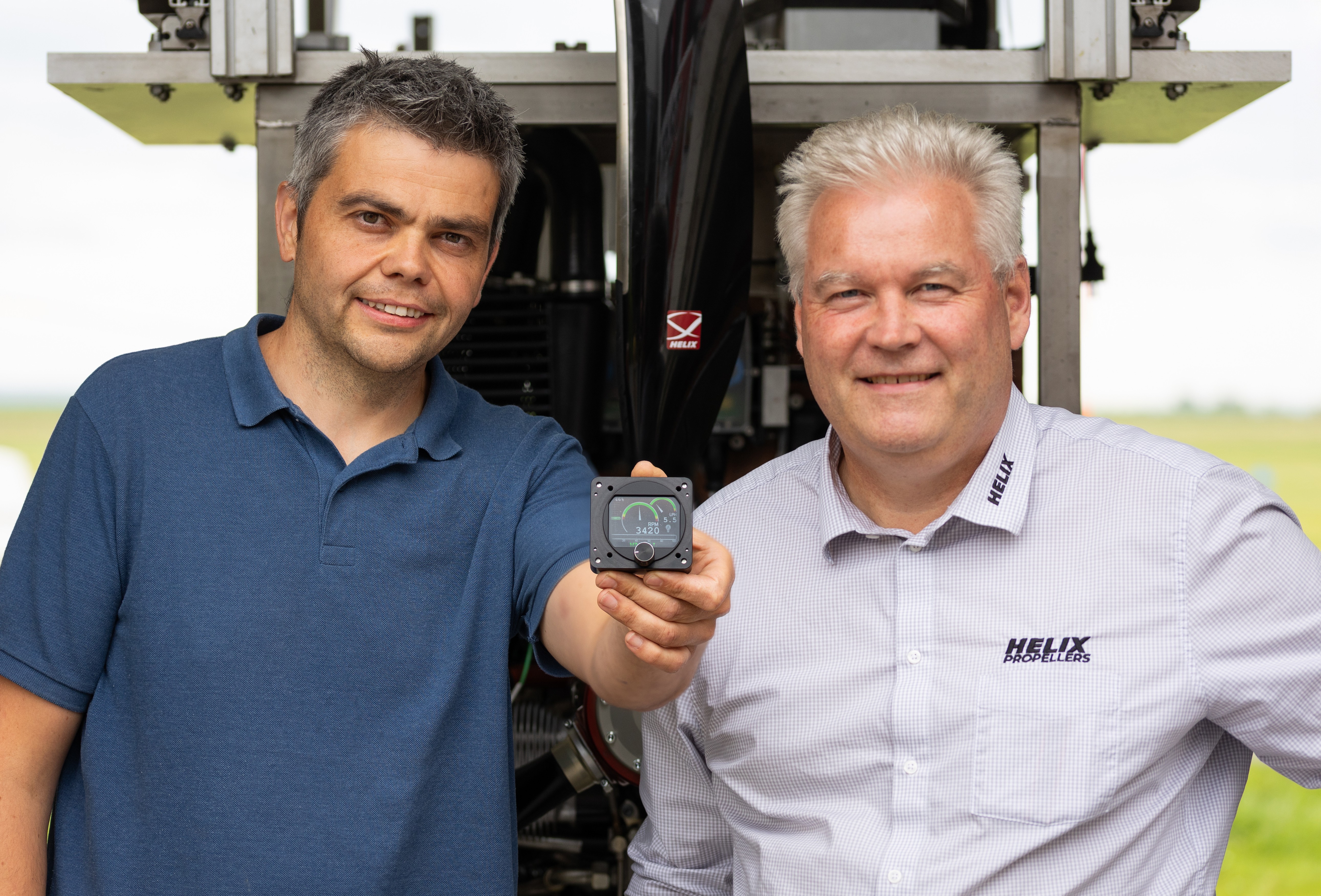 Visiting Helix Propeller factory to test the Mavionics Governor Controller with their products.